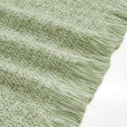 BOURINA Faux Cashmere Fringe Throw Blanket Decorative Lightweight Throw Soft Cozy for Bed or Sofa Outdoor Blanket, 50" x 70" Mint