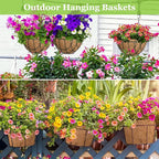 Riare 4 Pack 16 Inch Round Coco Liners Replacement, 100% Natural Coconut Coir Liners for Hanging Baskets, Garden Flower Vegetables Planter Pot, Window Box, Fence, Decks