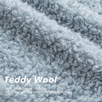 Foindtower Set of 2 Curly Teddy Wool Pillow Covers Decorative Boucle Textured Lumbar Throw Pillow Faux Fur Sherpa Pillowcases Sheepskin Fuzzy Cushion Case for Sofa Bedroom Car 12"x20" Misty Blue