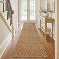 Boho 2x8 ft Runners for Hallway,Braided Style Long Kitchen Runner Rugs,Soft Faux Jute Rug,Neutral Entryway Runners,Washable Solid Carpet for Bedroom,Hallway Living Room,Non Slip,Tan Brown