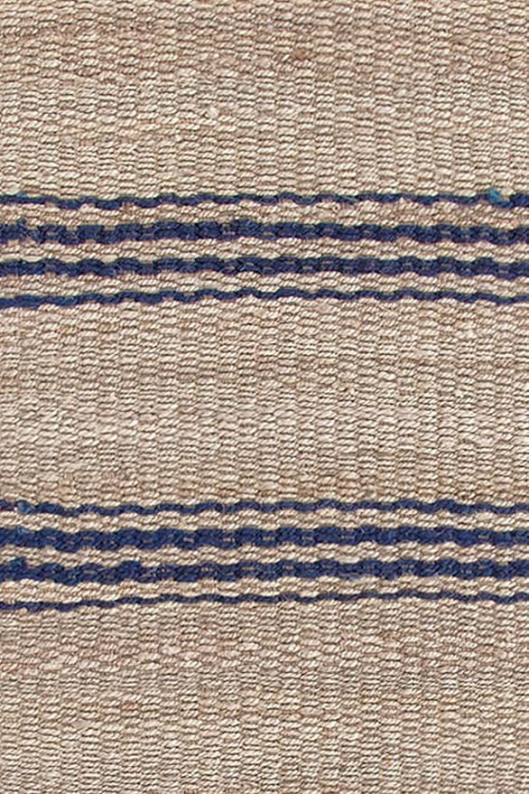 Dash & Albert Jute Ticking Indigo Handwoven Rug, 7.5 X 9.5 Feet, Blue Stripe Pattern