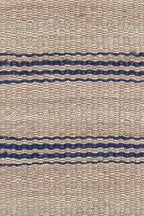 Dash & Albert Jute Ticking Indigo Handwoven Rug, 7.5 X 9.5 Feet, Blue Stripe Pattern