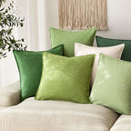 Foindtower Pack of 2, Decorative Linen Soild Throw Pillow Covers Soft Accent Lumbar Cushion Case Boho Farmhouse Pillowcase for Chair Couch Sofa Bedroom Living Room Home Decor 12 x 20 Inch Lush Green