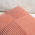 Fancy Homi 2 Packs Coral Long Lumbar Decorative Throw Pillow Covers 12x24 Inch for Couch Bed Sofa, Rustic Farmhouse Boho Home Decor, Soft Striped Corduroy Rectangle Accent Peach Cushion Case 30x60 cm