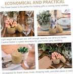 PRETYZOOM Woven Flower Basket with Lid Handmade Mini Storage Container for Sundries Seagrass Decorative Box for Home Parties and Flower Shops