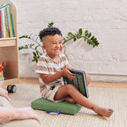 ECR4Kids SoftZone Floor Cushions, Square, Flexible Seating, Hunter Green, 6-Piece