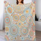 Boho Floral Throw Blanket Abstract Mid Century Mandala Bohemian Blanket for Sofa Bed Couch Chair Or Dorm 40"x50"