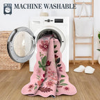 Lahome Floral Kitchen Runner, 2X6 Washable Runner Rug Non-Slip, Ultra-Thin Soft Hallway Rug Stain Resistant Boho Carpet for ‎Bedroom Laundry Bathroom Flore, Pink