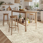Washable Area Rug 8x10, Large Soft Rugs for Living Room Vintage 8x10 Area Rugs for Bedroom Dining Room Floral Non-Slip Thin Brown
