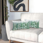Kawani Green Pine Tree Lumbar Pillow Covers 12X20 Inch Winter Forest Snowflake Decorative Pillow Cases Set of 2 Christmas Holiday Throw Pillows for Cushion Sofa Couch Outdoor