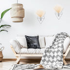 2 Pieces Wall Decor Hanging Planters with Artificial Plants Metal Hanging Vase Indoor Plants Holder Modern Boho Wall Art for Bathroom Bedroom Living Room Decor(Silver,Pampas Grass)