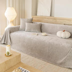 ROOMLIFE Sofa Cover, Boho Couch Cover for 3 Cushion Sofa, Non Slip Chenille Sofa Slipcovers for Dog, Washable Furniture Sofa Protector Cover with Tassel for Living Room, 71''X150”