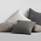 Topfinel 4 Packs Grey Decorative Throw Pillow Covers 24x24 Inch for Living Room Couch Bed Sofa, Boho Western Farmhouse Home Decor, Square Soft Moss Corduroy Fall Cushion Case 60x60 cm