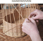 GRANNY SAYS Basket for Organizing, Wicker Storage Baskets for Shelves, Woven Baskets for Storage, Waterproof Shelf Baskets for Living Room, Rectangular Woven Basket with Handles, 1-Pack
