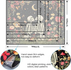 Wegklazax Floral Skeleton Lovers Tapestry Aesthetic Skull Gothic Tapestry for Bedroom The Lovers Wall Hanging for Bedroom Living Room Skull 70×90 Inches