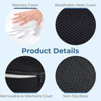 5 STARS UNITED Donut Pillow Hemorrhoid Tailbone Cushion – Large Cushion for Pain Relief – Coccyx, Prostate, Sciatica, Pelvic Floor, Pressure Sores, Pregnancy, Postpartum Recovery, Black