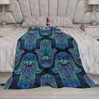 Boho Hamsa Throw Blanket Fatima Hand Bohemian Retro Mandala Blanket for Sofa Bed Couch Chair Or Dorm 30"x40"
