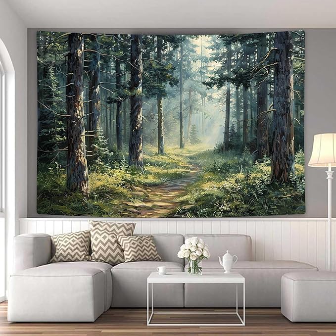 Forest Tapestry Home Decor Nature Landscape Tapestry Magic Tree Woodland Scenery Tapestries Wall Hanging for Bedroom Living Room Aesthetic Decoration 40 x 30 Inch