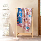 Boho Throw Blanket for Bed Cotton Spring Blankets Twin Size for Bedroom Living Room All Season Lightweight Floral Butterfly Embroidery Quilt for Couch Sofa Chair 60"x80" Home Decor