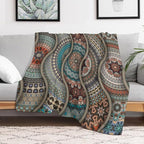 Colorful Bohemian Throw Blanket Vintage Floral Mandala Flower Aztec Boho Blanket for Sofa Bed Couch Chair Or Dorm 50"x60"