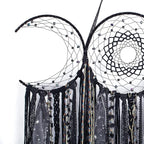 ANROYE Black Triple Moon Goddess Macrame Wall Hanging, Wicca Crescent Dream Catcher for Witch Home, Dreamcatcher for Bedroom Decoration, Pagan Woven Tapestry for Wiccan Adults Decor