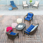 QILLOWAY Outdoor Seat/Back Chair Cushion Tufted Pillow, Spring/Summer Seasonal Replacement Cushions - Set of 2 (Royal Blue/Classic Blue)
