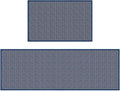 Artoid Mode Washable Non Slip Blue Kitchen Rugs and Mats Set of 2, Rubber Backing Absorbent Kitchen Mats for Floor Front of Sink - 17x29 and 17x47 Inch
