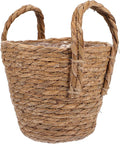 Zerodeko Seagrass Planter Basket Straw Plant Baskets Woven Basket Flower Plant Pot Wicker Plant Containers with Plastic Liner for Indoor Plants Laundry Room 16cm Khaki