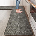 KIMODE Anti Fatigue Kitchen Mat 2PCS,Waterproof Farmhouse Green Kitchen Rugs Non-Slip,Vintage Kitchen Mat for Floor,Cushioned Comfort Foam Standing Mat for Laundry,Office,Sink,Desk