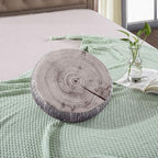 HYSEAS Decorative Round Throw Pillow, 3D Digital Print Comfortable Kids Funny Cute Wood Log Forest Décor Seat Cushion for Home, Couch, Sofa, Bedroom, Living Room, Light Green Stump, 2 Pack