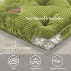 Floor Pillow, 22x22 Tufted Floor Cushion for Adults, Square Large Meditation Cushion Pillow, Corduroy Sitting with Handle, Yoga Seating for Tatami, Light Green,1Pack