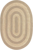 DEXI Jute Area Rug Natural Fiber 4x6 Oval, Woven Braided Durable Farmhouse Design Rugs for Living Room, Bedroom Dinning Room Office Outdoor Patio, Natural/Beige