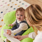 ECR4Kids SoftZone Flower-Shaped Cozy Floor Cushion, 25in, Flexible Seating, Bright Green