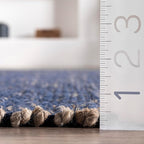 nuLOOM 6x9 Elfriede Jute & Cotton Hand Woven Area Rug, Blue, Solid Rustic Farmhouse Style, Weaved Design, Natural Fiber, For Bedroom, Living Room, Dining Room, Hallway, Office, Entryway