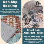 6x9 Washable Area Rug Boho Medallion Distressed Design Non-Shedding Easy Care Ideal for High Traffic Areas in Rugs for Living Room Bedroom Office Kitchen Large Carpet