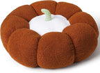 24 Inch Pumpkin Floor Cushion – Large Plush Round Pillow Seat for Living Room, Meditation, Reading & Relaxation – Versatile Seating, Back Support & Pet Bed - Cozy Aesthetic Home Deco