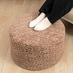 Round Pouf Ottoman 20 x 20 x 14 Inches Boho Poof Home Decor Floor Pouffe Ottoman Foot Rest for Couch Sofa Bean Bag Chairs Living Room Bedroom (Caramel)