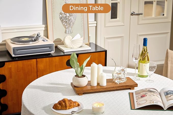 Narrow 17" Acacia Wood Riser Pedestal Stand – Farmhouse Wood Display Riser for Kitchen and Bathroom Decor - Counter Display, Plant Stand, Jewelry Holder, Vanity Tray, Candle Stand (Narrow:17"x6"x1.57")