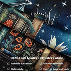 Accnicc Dragon Bookshelf Tapestry Witchy Mushroom Bookshelf Tapestries Wall Hanging Gothic Medieval Fantasy Moon Dark Academia Book Large Tapestry for Bedroom Living Room Dorm 80 x 60 inch