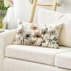 AVOIN colorlife Poppy Flowers Chinoiserie Spring Fall Throw Pillow Cover, 12 x 20 Inch Seasonal Leaves Cushion Case Decoration for Sofa Couch Farmhouse
