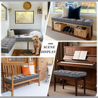 Bench Cushions for Indoor Furniture 48x18 in Velvet Kitchen Dining Piano Window Seat Cushion, Tufted Patio Porch Swing Thicken Bench Pad Memory Foam(Gray)