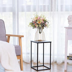 Black Plant Stand Pedestal Stand - 2 Pcs Metal Plant Stand, 15.75in Tall Flower Stand Vase Flower Holder, Wedding Centerpieces for Table, Corner Planter Pot Rack for Living Room, Home, Patio Decor