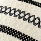 MIULEE Set of 2 Black Boho Decorative Lumbar Pillow Covers 12x20 Inch Farmhouse Rustic Couch Throw Pillows Modern Cotton Cushion Covers Retro Cute Macrame Woven Spring Home Decor for Bed Sofa Chair