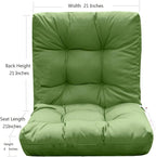 QILLOWAY Outdoor Seat/Back Chair Cushion Tufted Pillow, Spring/Summer Seasonal Replacement Cushions - Set of 2 (Dark Green)