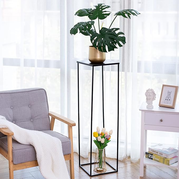 Black Plant Stand Indoor: 39.4” Tall Pedestal Stand for Wedding Centerpieces Party Event Center Pieces Decoration for Table Home Decor 2 PCS