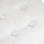 Homepop Home Decor | Upholstered Round Tufted Foot Rest Ottoman | Ottoman with Storage for Living Room & Bedroom | Decorative Home Furniture, Cream Textured Solid