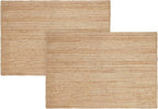 · REDEARTH · Rectangular Area Rug - 4'x6' Braided Natural Jute with Non-Skid Backing - Handwoven Boho Rug for Bedroom, Kitchen, Living Room Aesthetic Home Decor - Durable Handmade Rug, Set of 2
