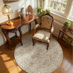 4x4 Round Bedroom Rug Washable: Living Room Rug Stain Resistant Non Slip Low Pile Small Area Rugs for Bedroom Kitchen Entryway Living Room Bedside Office Dorm Kids Room Entrance