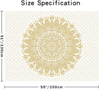 Edeesky White Golden Mandala Tapestry Wall Hanging Psychedelic Medallion Wall Tapestry Aesthetic Indian Hippie Decor Bohemian Art Boho Home Decoration for Bedroom,Living Room,Dorm