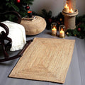 MDS Pack of 1 Handwoven Braided Jute Area Rug 2x5 Rectangular - 100% Natural Burlap Reversible Accent Rugs for Home Decor, Living Room, Doormat, Kitchen, Entryway Rug, Rustic, Farmhouse (2'x5')